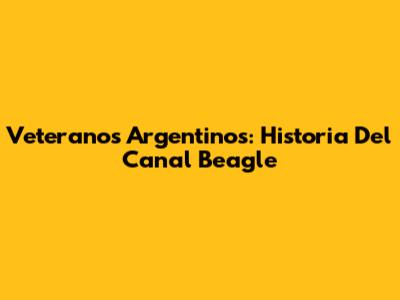 Veteranos Argentinos: Historia Del Canal Beagle