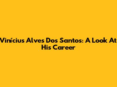 Vinícius Alves Dos Santos: A Look At His Career