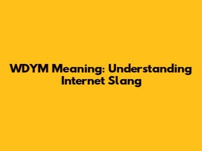 WDYM Meaning: Understanding Internet Slang