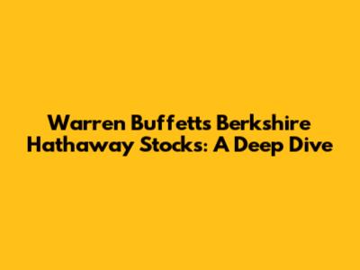 Warren Buffett's Berkshire Hathaway Stocks: A Deep Dive