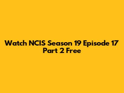 Watch NCIS Season 19 Episode 17 Part 2 Free