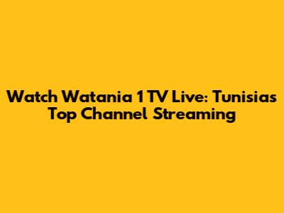 Watch Watania 1 TV Live: Tunisia's Top Channel Streaming