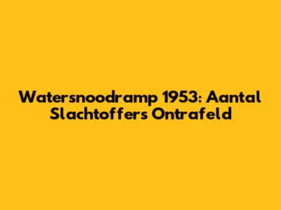 Watersnoodramp 1953: Aantal Slachtoffers Ontrafeld