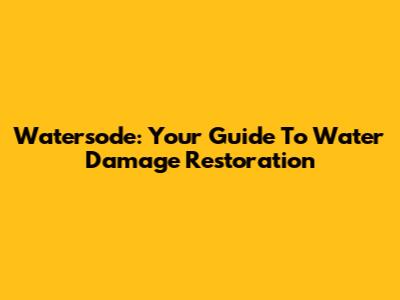 Watersode: Your Guide To Water Damage Restoration