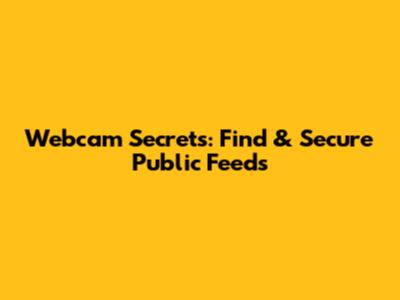 Webcam Secrets: Find & Secure Public Feeds