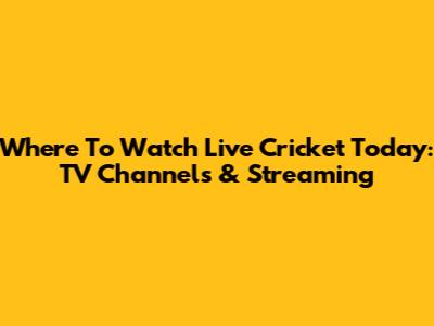 Where To Watch Live Cricket Today: TV Channels & Streaming