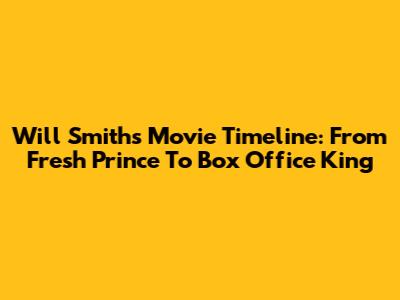 Will Smith's Movie Timeline: From Fresh Prince To Box Office King