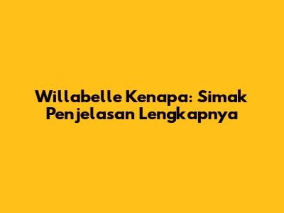 Willabelle Kenapa: Simak Penjelasan Lengkapnya