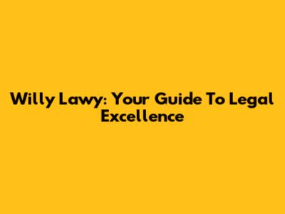 Willy Lawy: Your Guide To Legal Excellence