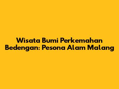 Wisata Bumi Perkemahan Bedengan: Pesona Alam Malang