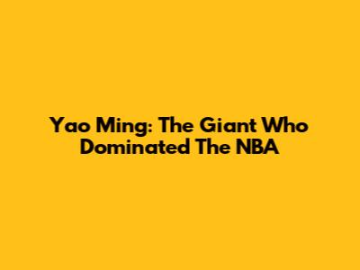 Yao Ming: The Giant Who Dominated The NBA