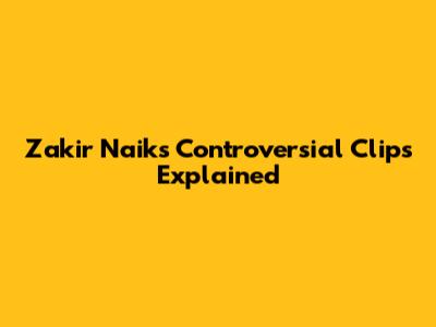 Zakir Naik's Controversial Clips Explained