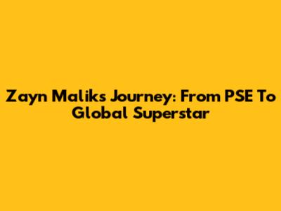 Zayn Malik's Journey: From PSE To Global Superstar