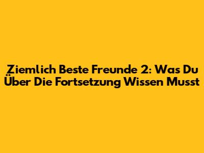 Ziemlich Beste Freunde 2: Was Du Über Die Fortsetzung Wissen Musst