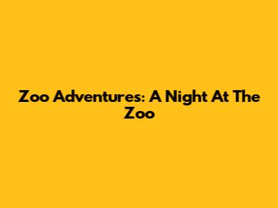 Zoo Adventures: A Night At The Zoo