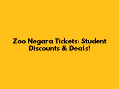 Zoo Negara Tickets: Student Discounts & Deals!