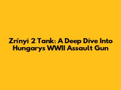 Zrínyi 2 Tank: A Deep Dive Into Hungary's WWII Assault Gun